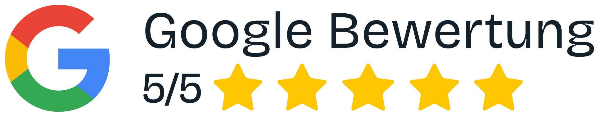 Google Bewertung 5 von 5 Sternen
