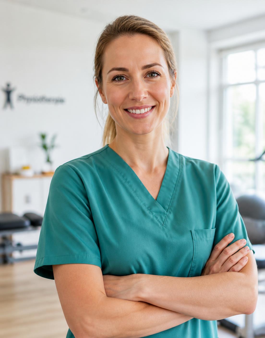 Physiotherapeutin in ihrer Praxis