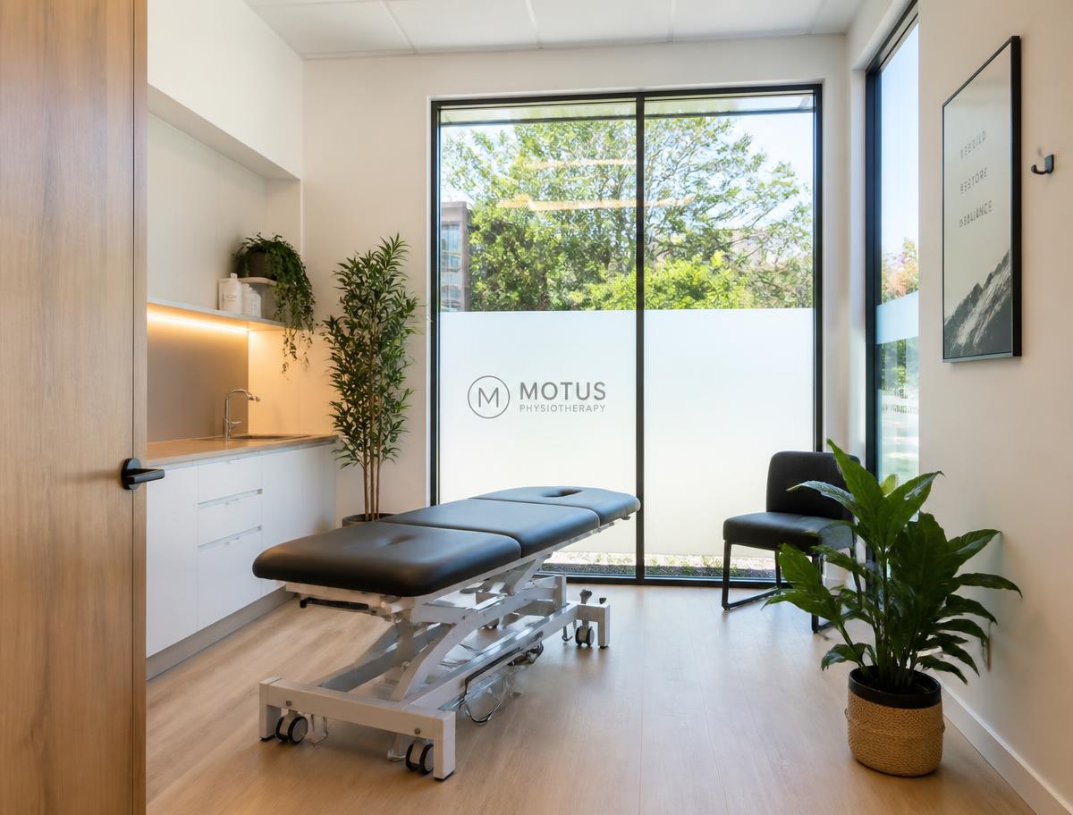 Moderner Behandlungsraum einer Physiotherapiepraxis